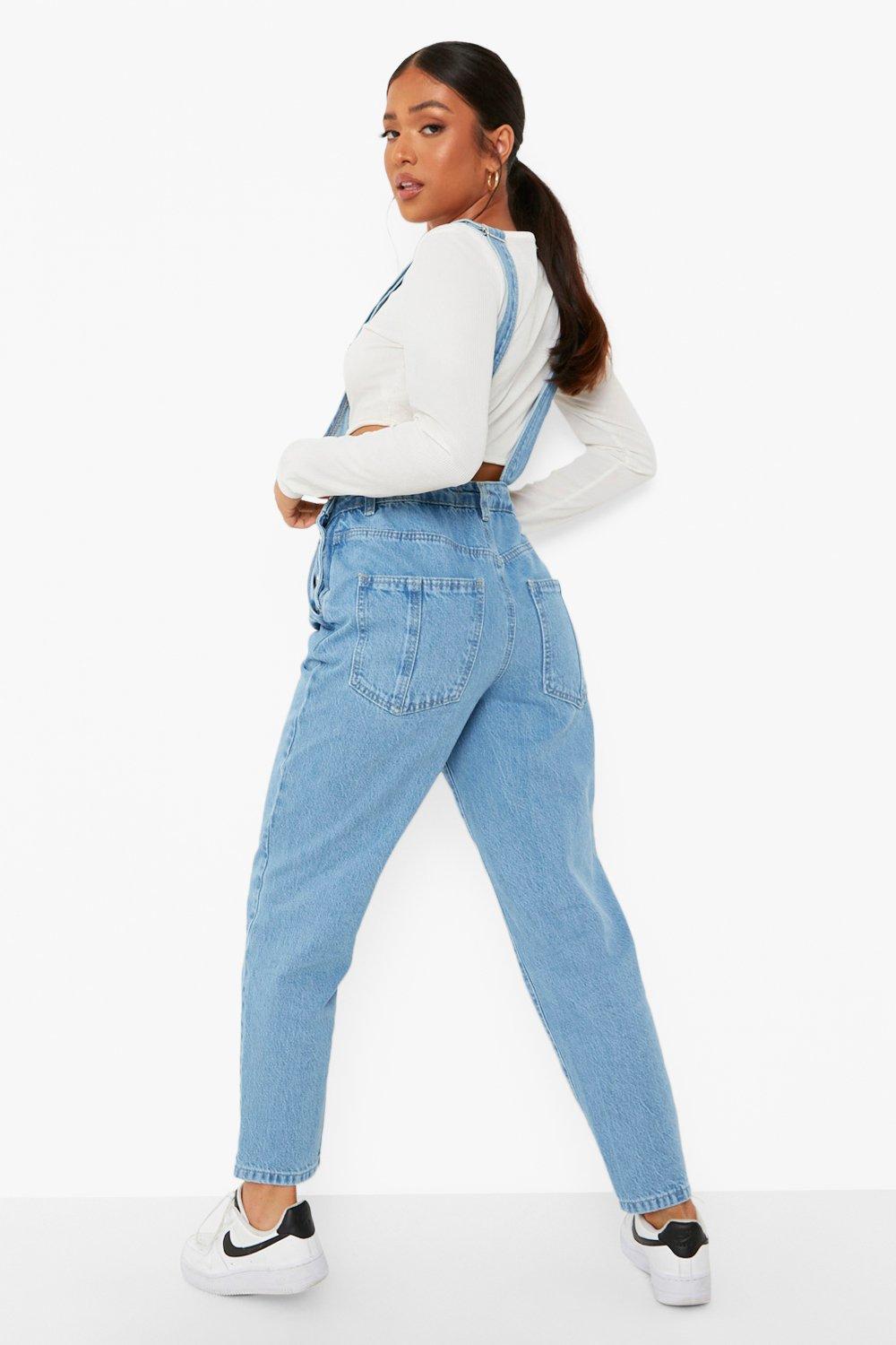 Petite store denim overalls